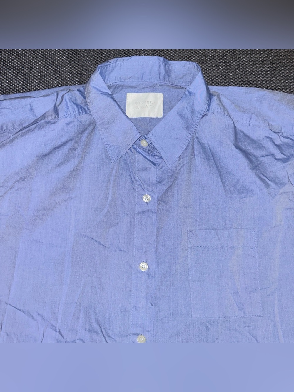 Citizens of Humanity Light Blue Frances Cropped Cape Button Up Size Medium